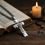 Triple Stainless Steel Cross Necklace