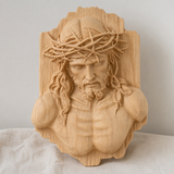Jesus Crown of Thorns Beechwood Sculpture - design detail