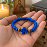Adjustable Orthodox Prayer Rope Bracelet – Hand-Knotted Christian Prayer Cord with Wooden Beads