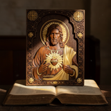 Unser Herr Jesus Heiliges Herz Holz Schnitzerei - Christlich-katholisches personalisiertes Schnitzgeschenk