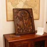 Bgcopper Archangel Michael Square Wooden Icon Religious Gifts - Best Wood Carving Wall Decor