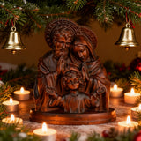 Holy Family Round Wooden Tabletop Ornament