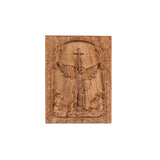 Archangel Michael Hand-Carved Wood Refrigerator Magnet | 4 Sacred Wood Tones