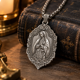 S925 Sterling Silver Our Lady of Guadalupe Prayer Pendant Necklace – Catholic Virgin Mary Medal