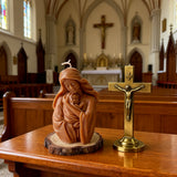 Virgin Mary holding the infant Jesus craft candle