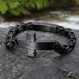 Men’s Vintage Hammered Cross Byzantine Chain Bracelet