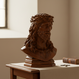 Boxwood Jesus Crown with Thorns Half-Length Desktop Ornament