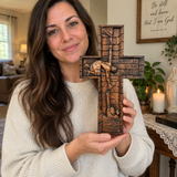 Christ Still Reaches Down – Hand-Carved Beechwood Savior Cross