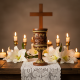 Boxwood "Last Supper" Chalice  Hand-Carved Communion Cup | Eternal Symbol of Redemption & Fellowship
