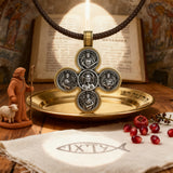 Baroque Style Crucifix Pendant with Jesus and the Four Archangels – A Symbol of Faith and Divine Protection