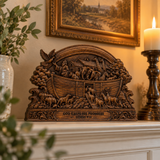 Hand-Carved Beechwood Noah’s Ark Wall Art – God Keeps His Promises (Genesis 9:13) | Christian Home Decor