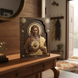 Unser Herr Jesus Heiliges Herz Holz Schnitzerei - Christlich-katholisches personalisiertes Schnitzgeschenk