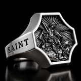 Saint Michael Archangel Protection Ring – S925K Sterling Silver Christian Faith Ring