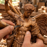 Boxwood Archangel Michael Carving: A Christmas Gift of Divine Protection