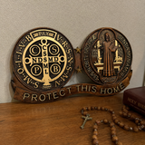 St. Benedict's Exorcism Medal Christian Wall Plaque - Best Christmas Gift - craftsmanship detail