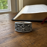 Archangel Michael S925 Sterling Silver Ring – Guardian of Faith & Courage - side view