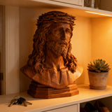 Boxwood Jesus Crown with Thorns Half-Length Desktop Ornament