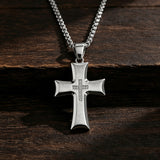 Brushed & Polished Stainless Steel Cross Necklace – Minimalist Faith, Everyday Devotion