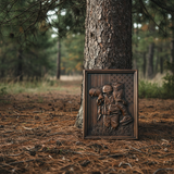 Bgcopper Usa Soldiers Brotherhood wood carving - Wall Hanging Art Work