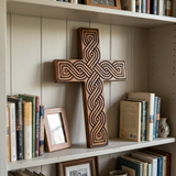 Handcrafted Beechwood Plaited Wall Cross – Natural Wood Finish