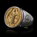 Saint Benedict Medal Stainless Steel Cross Ring