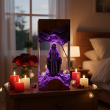 Virgin Mary Resin & Wood Night Light Ornament (Plug-in Version)