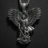 S925K Silver Saint Michael Pendant: Courage in the Heart