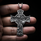 New titanium steel/S925K silver Archangel St. Michael necklace