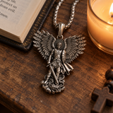 S925K Silver Saint Michael Pendant: Courage in the Heart