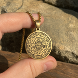 Vintage Titanium Seven Archangel's Seal Pendant - Amulet against evil eyes, curses, spells