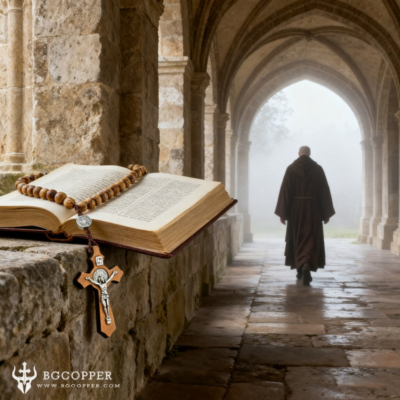 (Only $9.90 before Christmas) St. Benedict's Cross Exorcism Rose Necklace