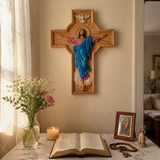 October New Release: Hand-Carved Painted Wood Cross — The Ascension of Christ