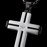 Layered Cross Necklace – Titanium Steel Christian Pendant