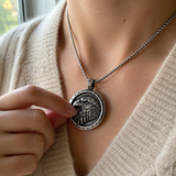 Vintage Double-Sided Embossed Bald Eagle Medal Stainless Steel Men’s Necklace