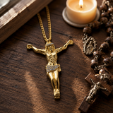 Large Iced Jesus Christ Crucifix Pendant Necklace, 316L Stainless Steel Gold Silver Plated 3D Jesus Figure Necklace for Men Hip Hop Religious Jewelry