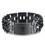 Men's Stainless Steel Cross - Bible Bracelet