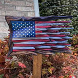 American Flag Solid Wood Engraved Wall Hanging: Independence Day Declaration of Glory