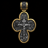 S925 Sliver Handcrafted Double-Sided Redemption: Archangel Michael Guardian Cross Pendant