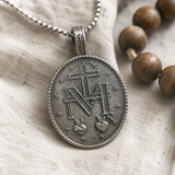 Pure Tin Miraculous Medal Virgin Mary Necklace