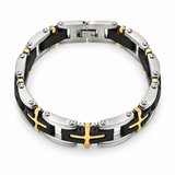 Men's Stainless Steel Cross Bracelet – Christian Faith Jewelry | Silver & Gold-Tone Options