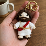 Handmade Crochet Jesus Keychain