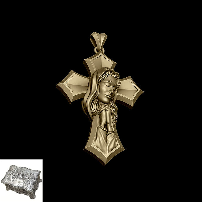 Crucifixion Prayer Necklace Madonna Prayer S925K Silver Necklace