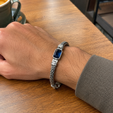 Vintage Sapphire Braided Copper Bracelet - Christian gift presentation