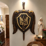 Archangel Michael Sword & Shield Wall Plaque - Divine Protection in Spiritual Warfare