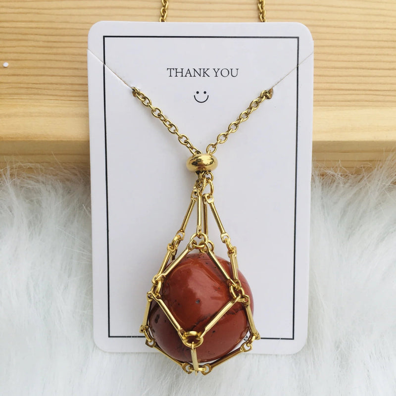 2023 Crystal Stone Holder Necklace Free Crystal Gift Included BGCOPPER