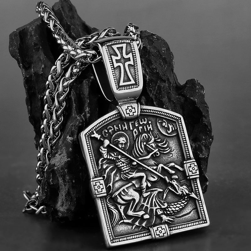 Saint George Necklace Amulet Unisex Pendant Gift
