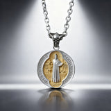 St. Benedict Home Blessing Titanium Steel Pendant