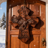 American Eagle Wooden Cross – God Bless America