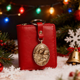 Madonna & Child Oval Alloy Glass Keychain