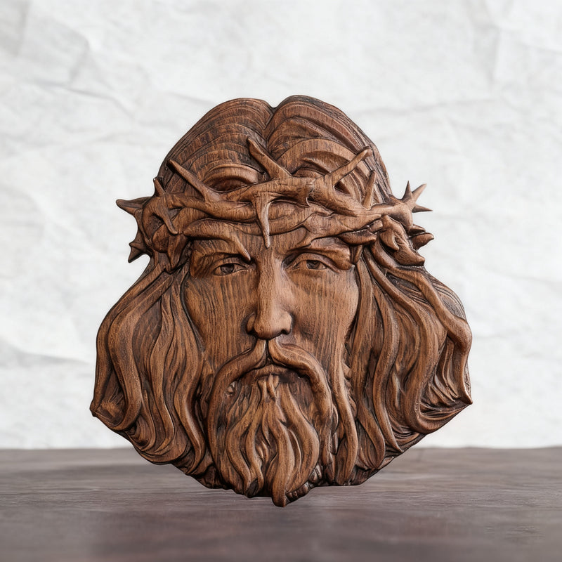 Handcrafted Beechwood Jesus Thorn Crown Wall Hanging — A Sacred Reminder of His Everlasting Love